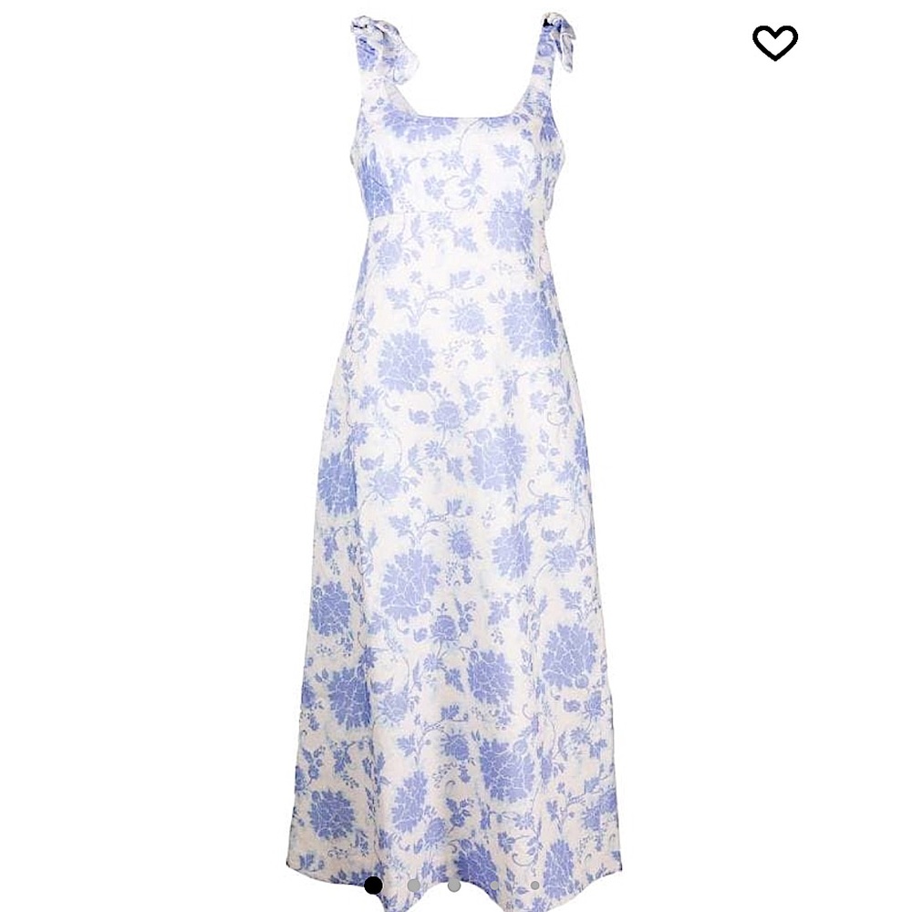 Zimmermann Postcard Tie Shoulder Midi Dress